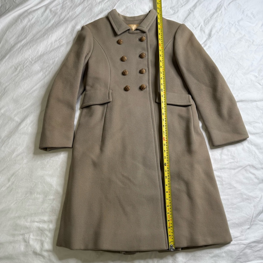 Ben Zuckerman for Lord & Taylor Vintage 1960s Wool Coat Taupe Fit & Flare Size 8 - Picture 10 of 15